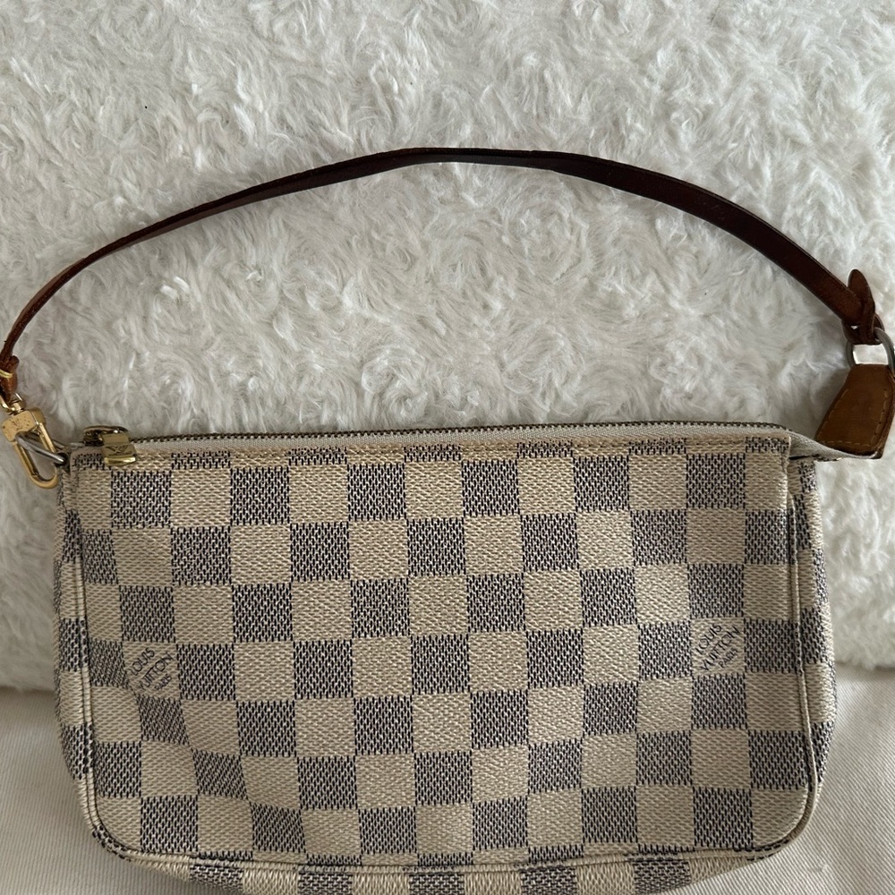 Louis Vuitton Damier Azur Pochette with brand new crossbody strap!!